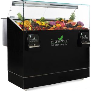 myVITAMINBAR 1.00M Μαύρο Ψυγείο Βιτρίνα Vitaminbar με 2 Αποχυμωτές - 100x100,5x148cm