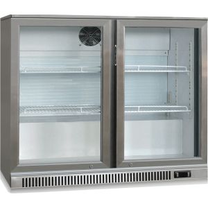 KARAMCO GN-220LS (92x55x89,5cm) (ΕΤΟΙΜΟΠΑΡΑΔΟΤΑ) Επιτραπέζιο Ψυγείο Βιτρίνα Back Bar με 2 Συρόμενες Πόρτες +2/+10°C -  Inox/Λευκό