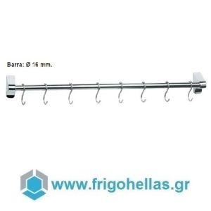 Lacor 60760 Inox Wall Hanger with 8 Hooks - Length: 600mm
