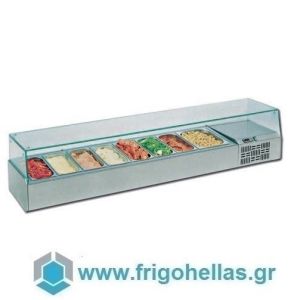 VETRO 3 (8 GN 1/4) Table Top Professional Display Refrigerator - 1800x335x435mm (Capacity in GN: 8x 1/4 Height: 150mm)
