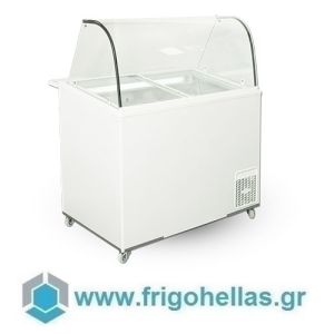 Alfa Frigor BX6DP Πομπέ (6 γεύσεις) Επαγγελματικό Ψυγείο Βιτρίνα Χύμα Παγωτού με Πορτάκι-Ελληνικής Κατασκευής-900x690x1210mm