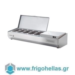 Fagor SPT-2G (134x33,6x45 cm) Inox Επιτραπέζιο Ψυγείο Συντήρησης για 5 Λεκανάκια GN 1/4 με Inox Κάλυμα (Κατάλληλο για το ψυγείο CCP-2G GR) (-2/+8°C)