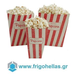 FrigoHellas (100τμχ) (17x9,2x21,8 cm) (ΕΤΟΙΜΟΠΑΡΑΔΟΤΑ) Κουτιά Pop Corn - Κουτιά Ποπ Κορν Χωρητικότητα: 120gr/ Μεγάλο Μέγεθος (Τιμή για Αγορά 100 Τεμαχίων)