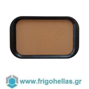 PROPLAST 2-063-07 (63x39cm) Πλαστικός Αντιολισθητικός Δίσκος Σερβιρίσματος με φελλό - Μαύρο