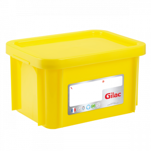 Gilac G119618 (40x30x23,5cm - 15 Lit) (ΕΤΟΙΜΟΠΑΡΑΔΟΤΑ) Κίτρινο Τελάρο Αποθήκευσης με καπάκι HACCP - 64.67.024 (M.O.Q : 80 τμχ)