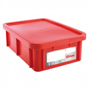 Gilac G119709 (60x40x19cm - 15 Lit) Κόκκινο Τελάρο Αποθήκευσης με καπάκι HACCP - 64.67.006 (M.O.Q : 60 τμχ)