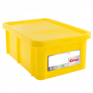 Gilac G119818 (60x40x23cm - 35 Lit) Κίτρινο Τελάρο Αποθήκευσης με καπάκι HACCP - 64.67.025 (M.O.Q : 45 τμχ)
