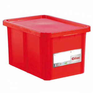 Gilac G119909 (60x40x33cm - 55 Lit) Κόκκινο Τελάρο Αποθήκευσης με καπάκι HACCP - 64.67.005 (M.O.Q : 30 τμχ)