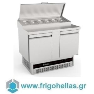 INOMAK BPZP7300 (108x70x97) Ψυγείο Πάγκος Σαλατών με Καπάκι Inox BOLETUS - 2 Πόρτες - 0/+10°C