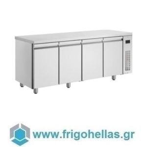 INOMAK PMRP9999 (224x60x87,5cm) Ψυγείο Πάγκος Συντήρησης Inox Compact CLOVER - 4 Πόρτες - 0/+10°C