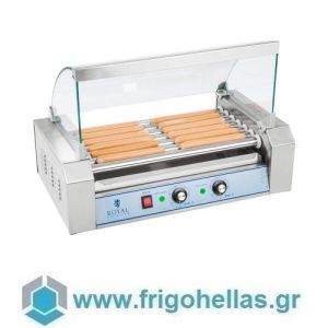 Neumarker RCHG-7E Hot Dog Roller with 7 Swivel Rods & Glass Protector - 585x330x200mm