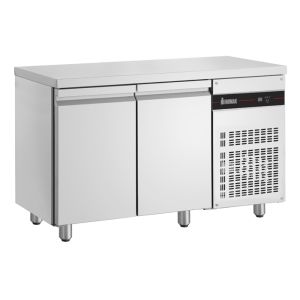 INOMAK PMHP99/A (134x60x94cm) (224 Lit) SLIM Inox Ψυγείο Πάγκος με 2 Πόρτες & Υπερύψωμα & Γούρνα - CLOVER / R290 - ( 0 / +10°C) Συντήρησης