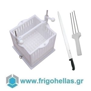 Frigo Hellas SA Σουβλακομηχανή με Μαχαίρι και Τρίαινα Για 100 Τεμάχια Σουβλάκια & Καλαμάκια- Βάρους: 45-65gr