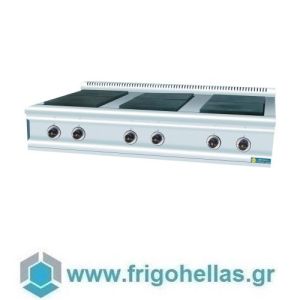 SERGAS FC6E (126x90x26,5cm - 6x 3Kw/230V) Επιτραπέζια Ηλεκτρική Εστία με 6 Εστίες από μαντέμι