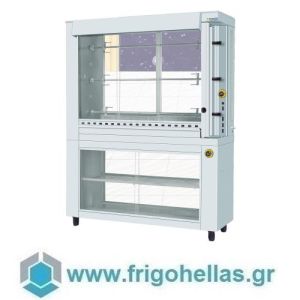 SERGAS KG3 Free Standing Natural Gas Chicken Rotisserie with Heating Cabinet-Capacity: 21 Chickens
