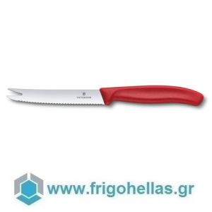 Victorinox 6.7861 (11cm) (ΕΤΟΙΜΟΠΑΡΑΔΟΤΑ) Μαχαίρι Τυριού Οδοντωτό με Κόκκινη Λαβή-Μήκος Λάμας: 11cm