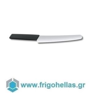 Victorinox 6.9073.22WB (22cm) (ΕΤΟΙΜΟΠΑΡΑΔΟΤΑ) Μαχαίρι Ψωμιού - Ζαχαροπλαστικής Οδοντωτό Μαύρη Λαβή Swiss Modern