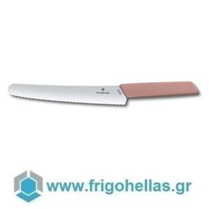 Victorinox 6.9076.22W5B (ΕΤΟΙΜΟΠΑΡΑΔΟΤΑ) (22cm) Μαχαίρι Ψωμιού - Ζαχαροπλαστικής Οδοντωτό Ροζ Λαβή Swiss Modern